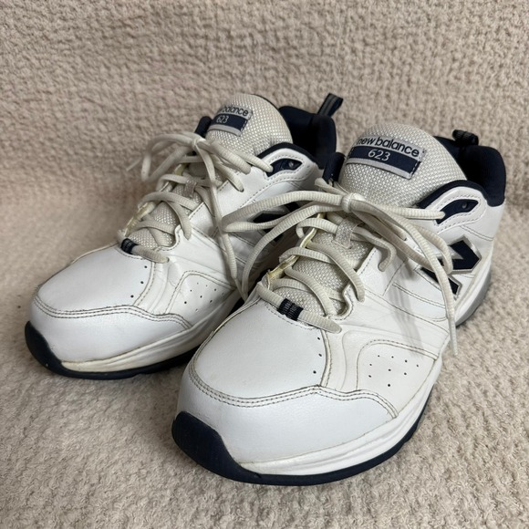 New Balance 623 White Leather Training Sneakers Wide Width MX623WN2 10.5 - Picture 1 of 11